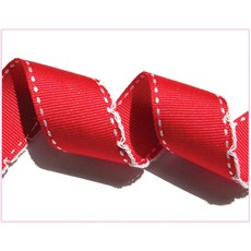 미누아띠 [DIY]카네이션 리본 볼펜 코사지 등 재료, 리본도매 : 피콧골직 레드(길이 930cm), 1개