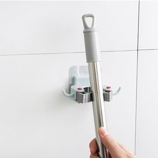 부자오빠 못질이 필요 없는 다용도 청소도구걸이, 블루, 1개