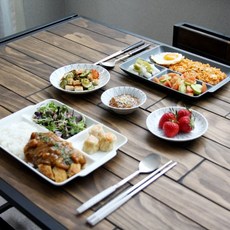 [오반자이] 다용도 와케 일본 도자기 식판, 블루그레이[1p]