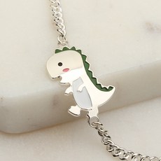 골드앤스톤 공룡 실버 아기 미아방지팔찌, 1개