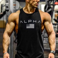 장바9니 머슬탑 헬스나시 민소매 alpha 짐웨어