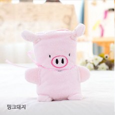 에이스몰 체크 무릎담요 중형 대형 폴라폴리스 담요 개별 OPP포장, 핑크돼지