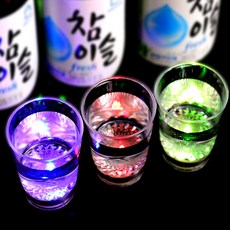 비비드레인 원샷 LED소주잔, 투명, 1개