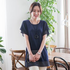 반팔 땡땡이 밑단
