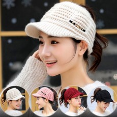 제시카 폴리스안감 니트챙모자 묶음머리 니트모자 스포츠모자 wc001