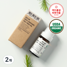 62랩 USDA 유기농 비건 티트리 오일 여드름 트러블 스팟 아크네 수딩 진정 케어, 10ml, 2개 - 프티트리아농