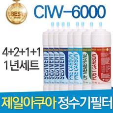 제일아쿠아 CIW-6000 고품질 정수기 필터 호환 전체세트, 1년관리세트(4+2+1+1=8개)