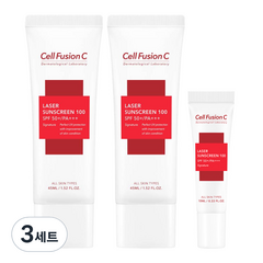 셀퓨전씨 레이저 썬스크린 100 SPF50+ PA+++ 45ml x 2p + 10ml, 3세트