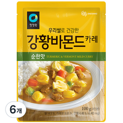 청정원 우리쌀 강황바몬드 카레 순한맛, 100g, 6개