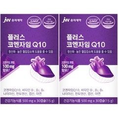 JW중외제약 플러스 코엔자임Q10, 30정, 2개