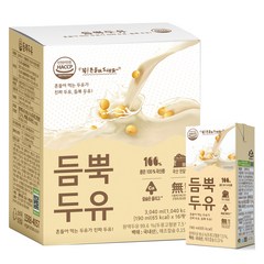 유기농마루 듬뿍두유 담백한맛, 190ml, 16개입