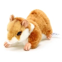 한사토이 동물인형 3738 햄스터2 Crouching Hamster, 6cm, 갈색