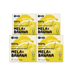 베베쿡 유기농 멜라퓨레 100g x 2p, 사과 + 바나나 혼합맛, 4개, 200g