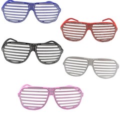 파티쇼 셔터쉐이드큐빅 안경 5종, 핑크, 화이트, 레드, 블루, 블랙, 1세트