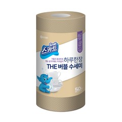 스카트 The 버블 일회용 수세미 50p, 베이지, 50매, 1개