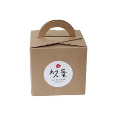 손잡이 레이스박스 + 첫돌 스티커, 박스(크라프트), 스티커(캘리2), 100세트
