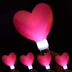 LED 큐티 하트봉, 핑크, 5개