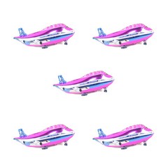 윰스 비행기 생일파티 풍선, 핑크, 5개