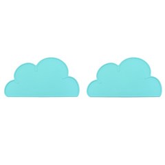 클라우드 실리콘 구름 플레이스 매트 2p, 아쿠아블루, 48 x 27.5 cm