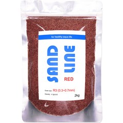 샌드라인 수족관 바닥재 자연 적사 R3 2kg 0.3~0.7mm, RED, 1개