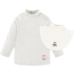 밀크마일 아동용 뉴 곰곰이 반폴라 티셔츠 + 하트 베어 레이어드 반폴라 세트