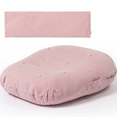 이몽 유아용 둥지 역류 방지 쿠션 커버분리형 Large + 좁쌀베게 세트, 핑크 + 돌고래