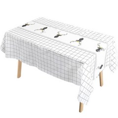 모던리빙 깔끔한 체크무늬 식탁보, 화이트 사슴, 137 x 137 cm