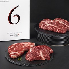 6다이닝 소고기 프라임 부채살 180g + 프라임 척아이롤 180g + 초이스 토시살 180g 세트 구이용 (냉장), 1세트