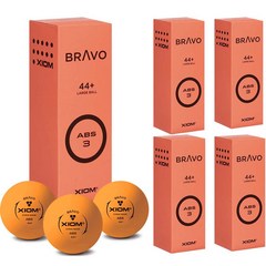 엑시옴 BRAVO 라지볼 탁구공 44+, 오렌지, 3개입, 5개