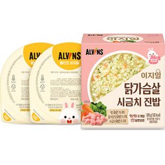 엘빈즈 이지밀 실온 이유식 닭가슴살 시금치 진밥 2p, 110g, 2개