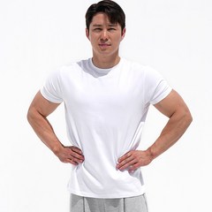 제이에이치스타일 남성용 베이직 무지 머슬핏 반팔 티셔츠 JHROK577
