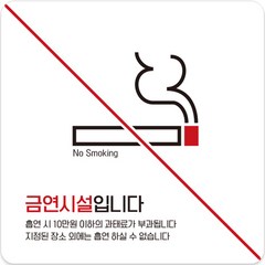 제제데코 부착형 안내표지판 B286 화이트판 22cm, 노스모킹금연시설, 1개