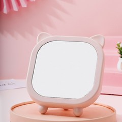 유엘 고양이 걸이형 탁상거울, 핑크