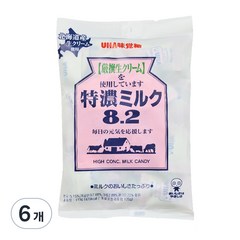 UHA 미카쿠도 토쿠노 밀크 캔디 8.2, 115g, 6개