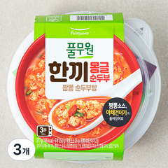 풀무원 한끼 몽글 순두부 짬뽕 순두부탕 냉장, 277g, 3개