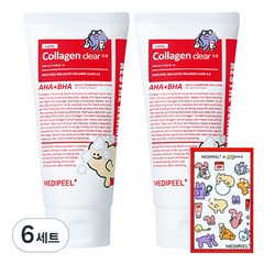 메디필 레드 락토 콜라겐 클리어 120ml x 2p + 민들레마음 스티커 세트, 6세트