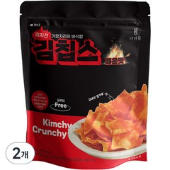 더다믐 김치부각 김칩스 매운김치전맛, 40g, 2개