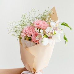 코코도르팜 생화 핑크 카네이션 미니 믹스 꽃다발, 혼합색상