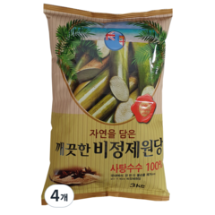 깨끗한 비정제원당, 3kg, 4개