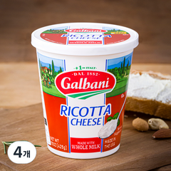 갈바니 리코타 홀밀크 치즈, 425g, 4개