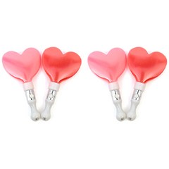LED 큐티 하트봉 2종 x 2p, 레드, 핑크, 1세트