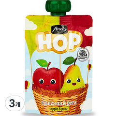 아넬라 HOP 과일 퓨레, 혼합맛(사과/사과배), 100g, 3개