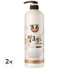 과일나라 밀크퐁당 우유 바디샤워 파우더향, 2개, 1000ml