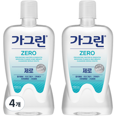 가그린 제로 구강청결제, 1100ml, 4개