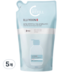 일리윤 세라마이드 아토 6.0 탑투토 워시 리필형, 5개, 500ml