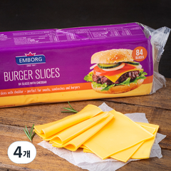 엠보그 버거 슬라이스 치즈 84매입, 1.033kg, 4개