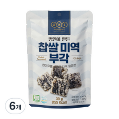 오희숙전통부각 찹쌀 미역 부각, 30g, 6개