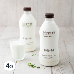 상하목장 유기농인증 우유, 750ml, 4개