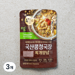 풀무원 국산콩 청국장 찌개양념, 130g, 3개