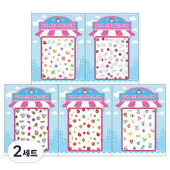 핑크공주 유아용 포인트 네일스티커 5종세트, BN5-02, 2세트
